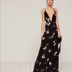 Reformation Black Wrap maxi
